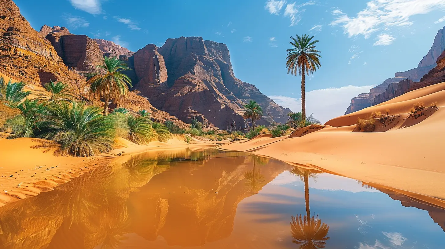 Journey Through Uncharted Desert Landscapes and Oases
